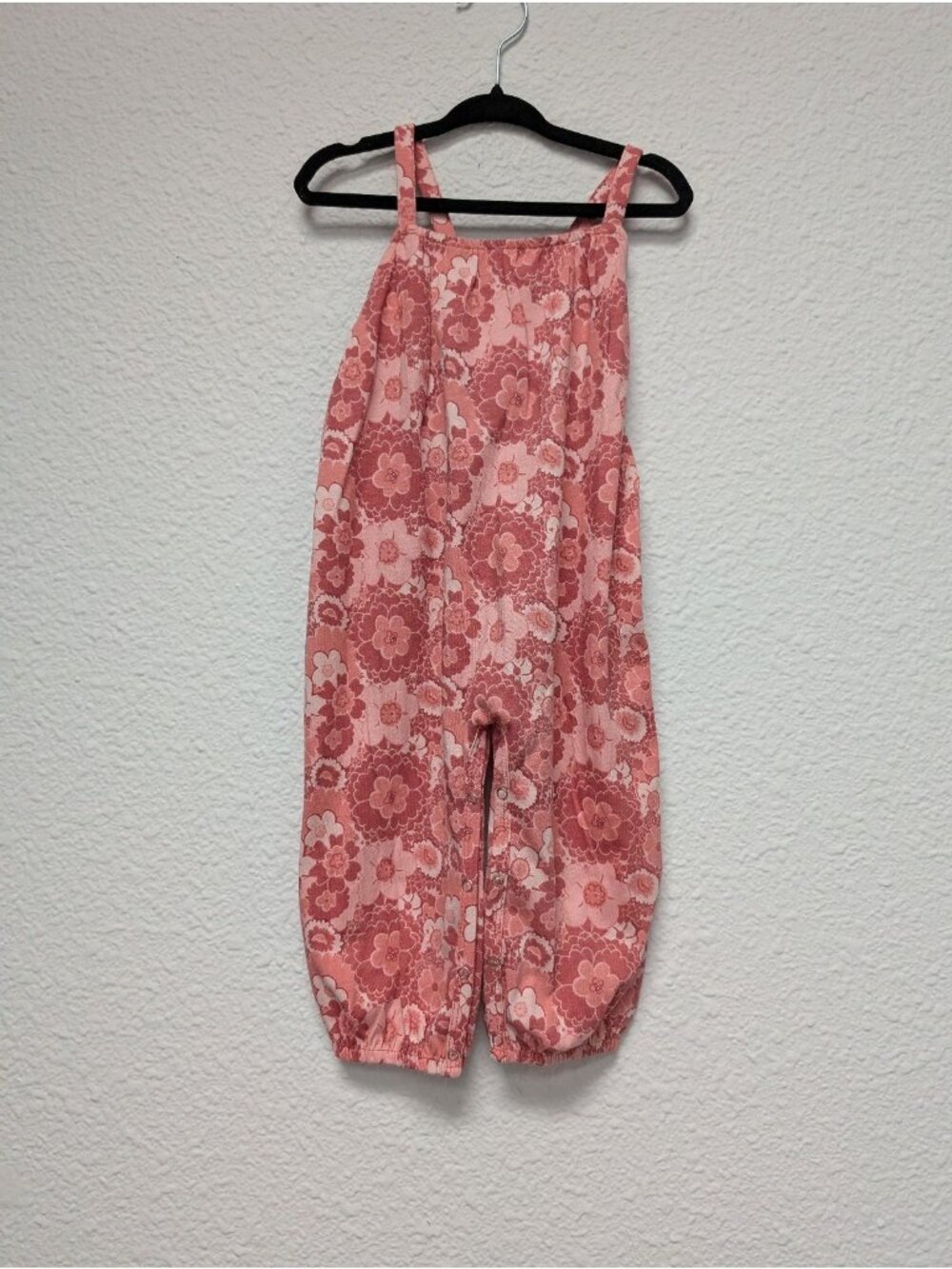 Kate Quinn Organic Cotton Pink Mid-Century Floral CrossBack Jumpsuit 12-18